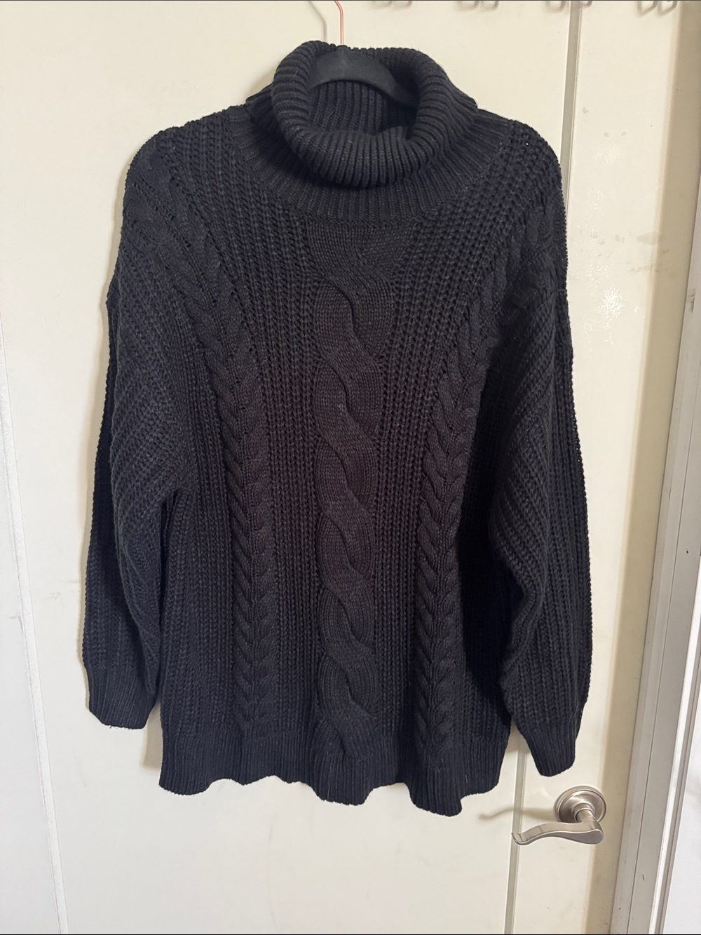 H&M Divided Black Cable Turtleneck Sweater M